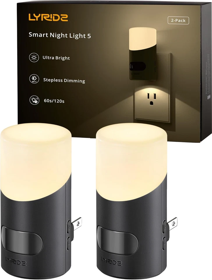 Luces LED Nocturnas Enchufables en Pared con Sensor de Movimiento, Enchufe Regulable 1-150LM... Foto 1 de 1