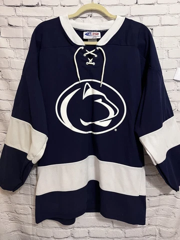 Penn State Nittany Lions PSU Navy Authentic Ice Hockey Jersey Men's Medium Cover