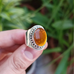 Natural Baltic Amber Ring 925 Sterling Silver Handmade Ring Anniversary Gift Her