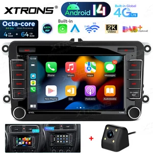 CAM+ 7" Android 14 4+64GB Car GPS Stereo Radio Head Unit DSP For VW Golf MK5 MK6 - Picture 1 of 18