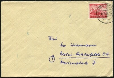 Germany #152 #690 Return Of Heligoland 20pf Postage Cover 1952 Hamburg to Berlin - Image 1 of 2