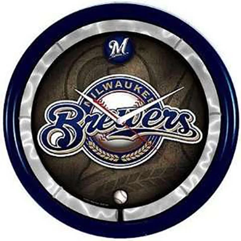 MLB Milwaukee Brewers, 12" PLASMA CLOCK, New Cover
