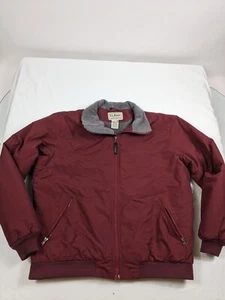 LL Bean Jacket Coat Mens Red Fleece Lined Thinsulate Size Large Reg Chore - Picture 1 of 11