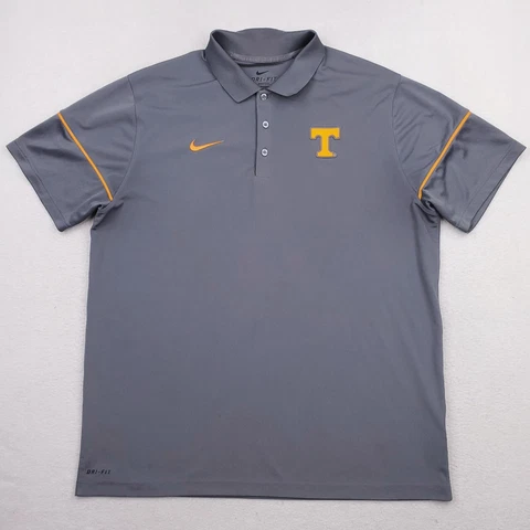 Nike Tennessee Volunteers Polo Mens  Sz XL Gray Short Sleeve T-Shirt Dri Fit Cover