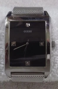 GUESS Silver Tone Mens Watch * U0279G1 * NEW BATTERY * FREE SHIPPING - Picture 1 of 6