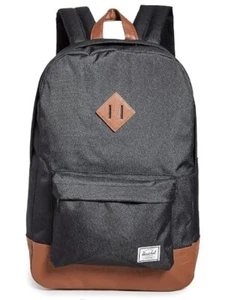 Herschel Heritage Backpack Synthetic Leather Black/Tan One Size - Picture 1 of 2
