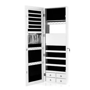 Multipurpose Storage Cabinet 96 LED Lights Armoire Wall Door Mounted White - Picture 1 of 8
