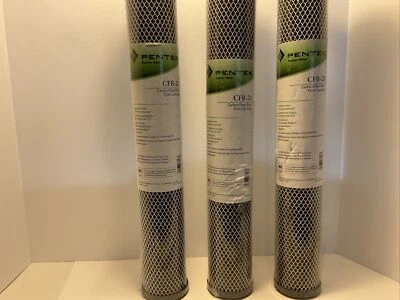 Pentek CFB-20 Carbono ?Fibra Bloque Filtro Cartucho Lote De 3 Nuevo 5-10 Micras Foto 1 de 4