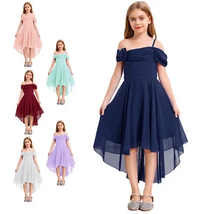 Children Girls Dancewear Graduation Dress Swing Gown Princess Detachable Prom - Picture 1 of 70
