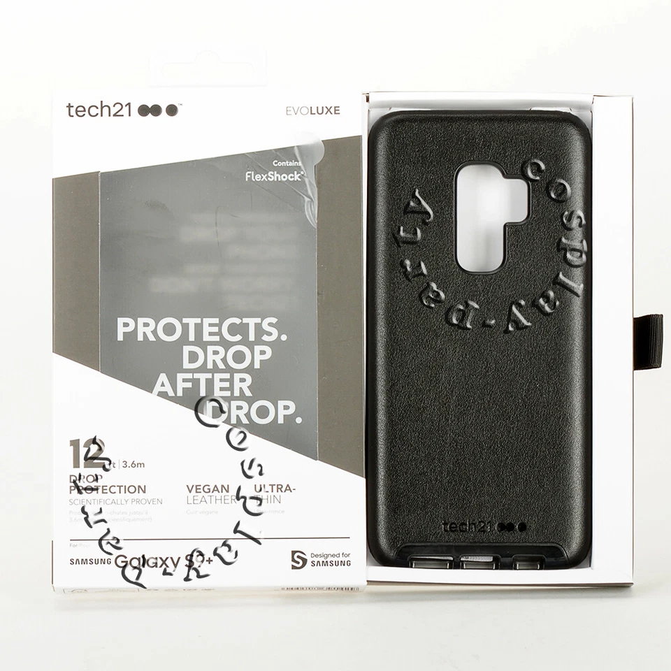 Funda Tech21 Evo Luxe de cuero vegano a presión para Samsung Galaxy S9 Plus - Negra Foto 1 de 4