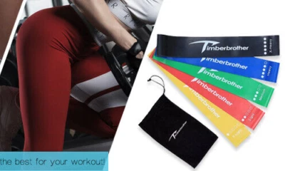 NUEVO Timberbrother Juego de 5 Bandas de Lazo de Resistencia al Ejercicio y Bolsa de Almacenamiento Foto 1 de 4