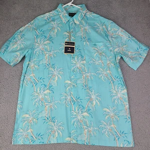 Weekender Shirt Herren XL Freizeit Lifestyle Aloha Palmen hawaiianisch grün neu mit Etikett - Bild 1 von 20