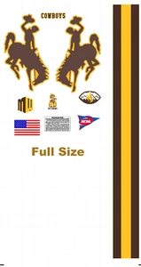 Wyoming Cowboys volle Größe FS Football Helm Aufkleber 8 Mil konvex Ausrüstung wrap - Bild 1 von 1