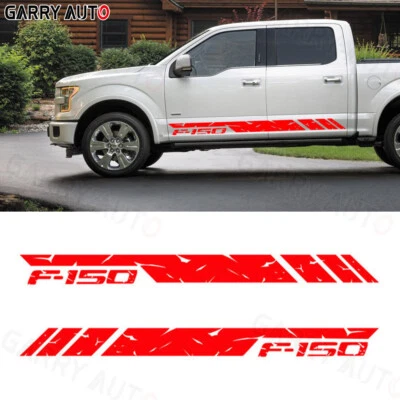 2x Calcomanías adhesivas de vinilo deportivas con gráficos a rayas de grava roja para Ford F150 Foto 1 de 4