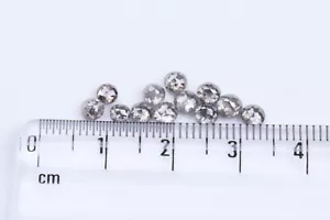 Lote de 10 diamantes sueltos de diamante gris sal y pimienta corte rosa redondo natural de 2-3 mm - Imagen 1 de 10
