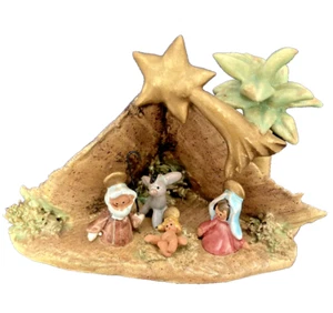 vtg Creche Holy Family Nativity Ceramic Handmade Austria '80s Baby Jesus 4" x 3" - Picture 1 of 13