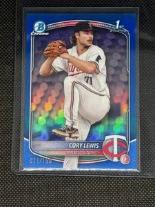 2025 Bowman CORY LEWIS #BCP-128 1st Chrome Prospects Blue Refractor /150 - Twins - Picture 1 of 2
