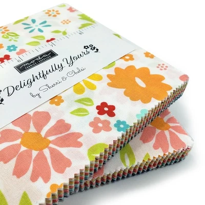 Moda Delightfully Yours 42 piece charm pack 100% cotton squares, floral, pastel - Image 1 of 4