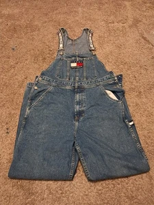 Mono con tirantes Tommy Hilfiger de colección años 90 para hombre azul medio suelto logotipo hip hop - Imagen 1 de 10