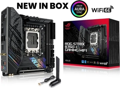 NEW ASUS ROG Strix B760-I Gaming WiFi 6E Intel LGA 1700 Mini-ITX Motherboard NIB - Image 1 of 4