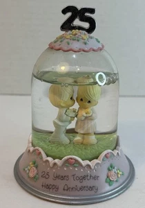 Vintage Precious Moments 25th Anniversary Snow Globe Plastic Snow Globe - Picture 1 of 7