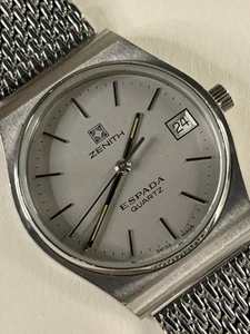 ZENITH Espada Vintage 1970’s Men’s Quartz Silver Date Dress Watch - 01-0030.425 - Picture 1 of 8