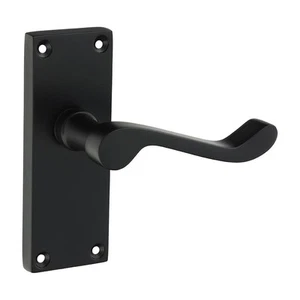 Timco - Pemegang Latch Skrol Victorian - Hitam Matt (Saiz 114 x 42 - 2 Keping) - Picture 1 of 1