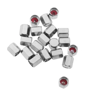 20pcs Hexagon Universal Wheels Pneumatico Valvola della gomma Stem Dust Air - Immagine 1 di 4