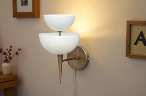 Brass Wall Lamp, Light Stilnovo Italian Style Handmade Home Decor Living Room - Picture 1 of 9