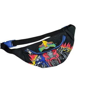 Mighty Morphin Power Rangers Fanny Pack anni 90 vintage bambini cartone animato nero - Foto 1 di 14