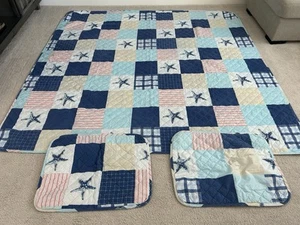 Queen Coastal Quilt and Shams - Bild 1 von 8