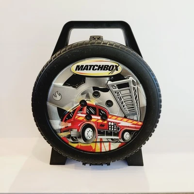 Matchbox Case w/ Handle 1980's Vehicle Tire Firetruck Front Rare Collectors HTF  - Image 1 of 4