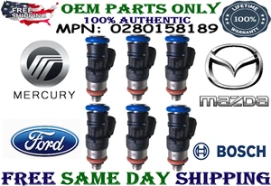 GENUINE Bosch 6x Fuel Injectors for 2010, 2011, 2012 Ford Fusion 3.0L BRAND NEW - Picture 1 of 1