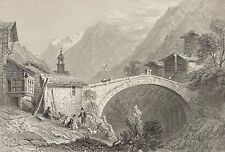 Valley Saint-Nicolas Bridge Switzerland 1836 Swiss
