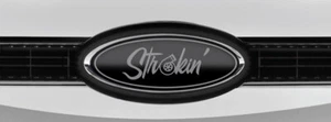 Ford F250/F350 Overlay Power Strokin Black/Grey Logo Overlay Decals 3PC Kit - Picture 1 of 1