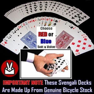 SVENGALI DECK MAGIC TRICK CHOOSE FORCE CARD PACK RED BLUE GIMMICK LONG SHORT NEW - Picture 1 of 3