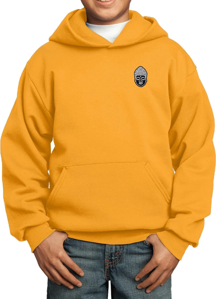 Compra Camisas Geniales Yoga Cabeza de Buda Parche Bolsillo Estampado Jóvenes Niños Sudadera con Capucha Foto 1 de 1