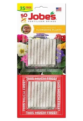 Pacote com 50 picos de fertilizante para plantas com flores Jobe's 05231T - Imagem 1 de 4