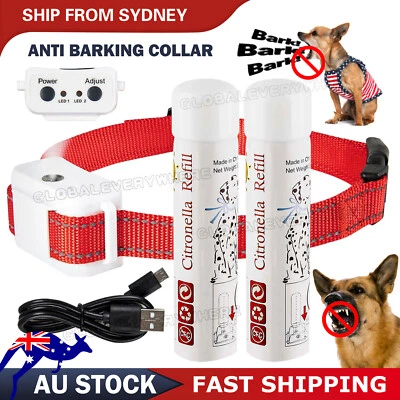 Dog Citronella Anti Bark Spray Collar Rechargeable Training Stop Barking Humane - image 1 of 4