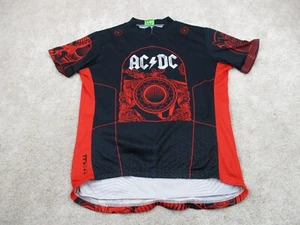 Primal Cycling Jersey Men Large AC/DC Logo Graphic Print Black Full Zip Biker - Picture 1 of 13