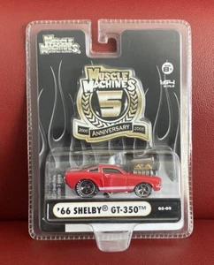Muscle Machines 1966 Shelby GT-350 Mustang 5th Anniversary 1:64 Diecast NEW NIP - Picture 1 of 2