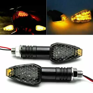 2X Universal Motorbike Smoked LED Turn Signal Blinker Supermoto Indicator Light - Bild 1 von 11