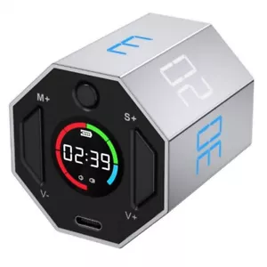 Digital Cube Timer Square Study Kitchen Eight-sided Visual Magnetic Timer Alarm - Picture 1 of 5