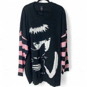 Dolls Kill X Emily the Strange Brooding Besties NWT Sweater Black Pink - Sz. 3X - Picture 1 of 10