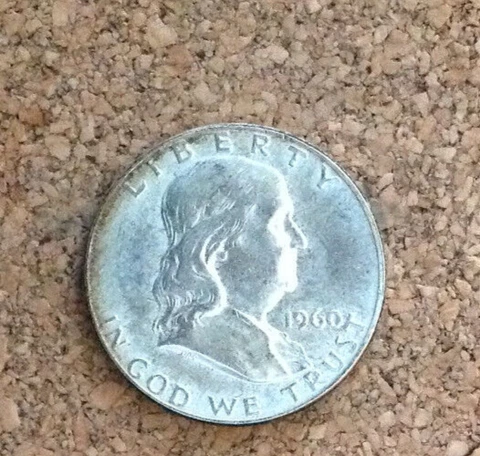 1960 P  Circ.  Franklin Half Dollar 90 % Silver US Coin FH2929 FREE SHIPPING Cover