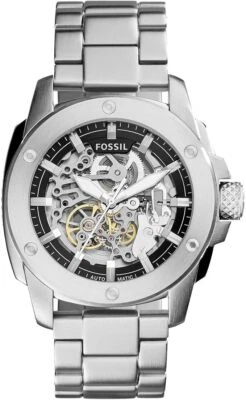 Fossil Machine Orologio Uomo ME3081 Meccanico Automatico Scheletrato Acciaio - Immagine 1 di 3