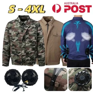 Cooling Jacket Air Conditioning Long sleeve Shirts Work Wear Fan Clothes Outdoor - Picture 1 of 21