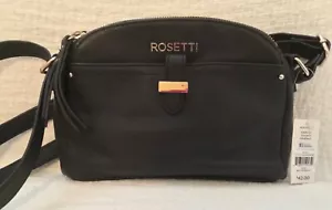 ROSETTI “Cecily" BLACK FAUX LEATHER ADJ. STRAP MINI SHOULDER/CROSSOVER BAG - Picture 1 of 8