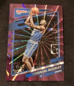 2021-22 Donruss Immanuel Quickley PURPLE LASER SP serial #'d  /99 🔥  Knicks