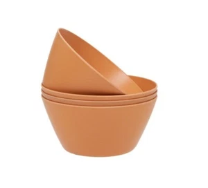 4 x Recycled Eco Picnic Bowls - Orange - Camping Colour Party - Picture 1 of 2